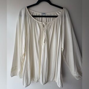Old Navy Cream Blouse with Tie Detail
